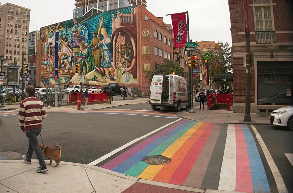 Street Intersection in the "Gayborhood" of Philadelphia.