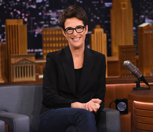 Rachel Maddow on the set of 'The Tonight Show'