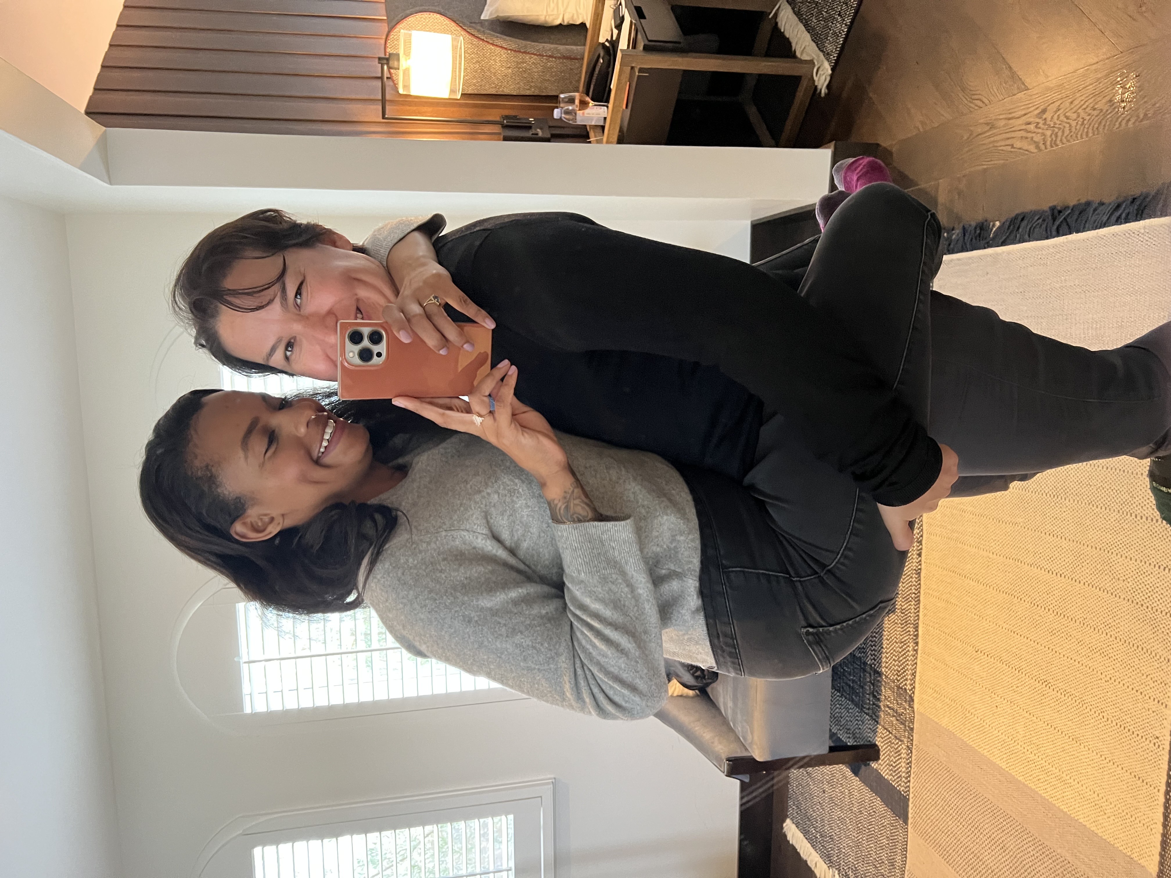 Janine and her wife at a hotel