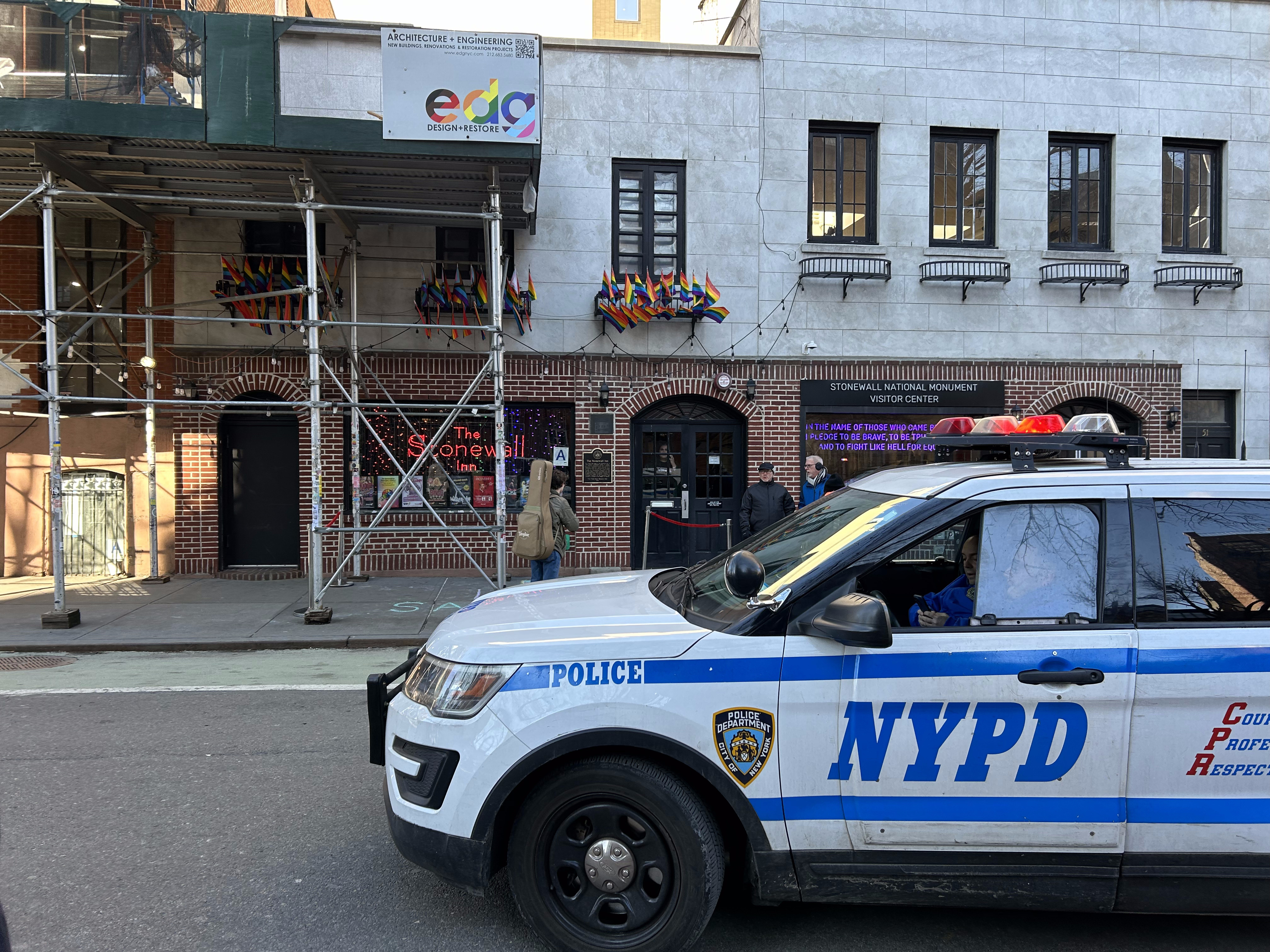 NYPD at the protest at Stonewall National Monument 2.14.2025