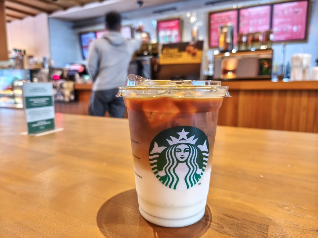 Starbucks cup in store