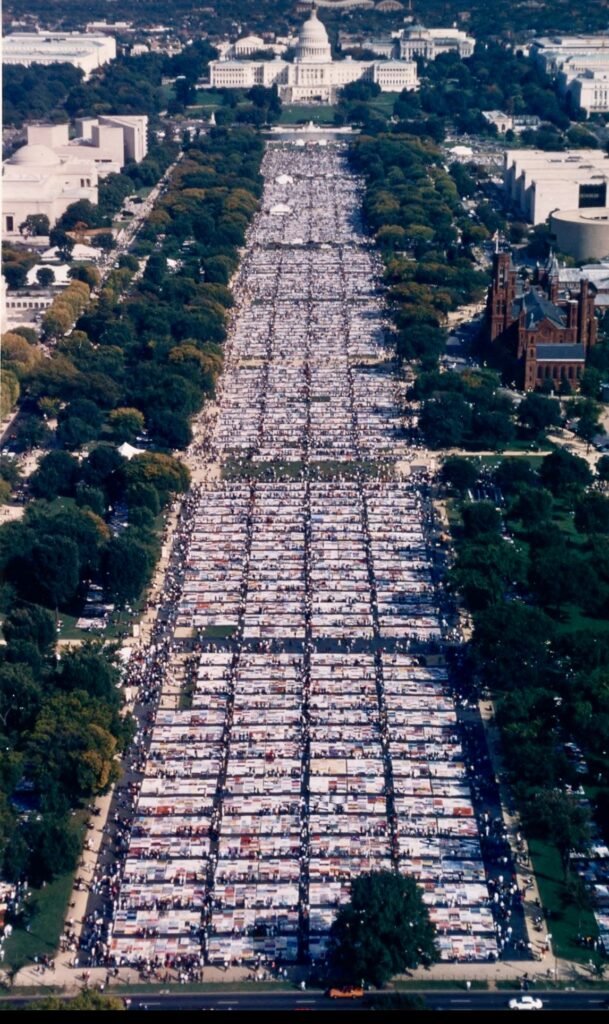 Remembrance and Love: The NAMES Project AIDS Memorial Quilt, First Displayed Oct. 11, 1987