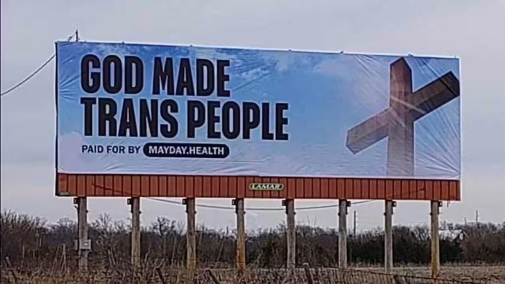 Kansas’ New Trans ID Law Meets Bold Billboard: ‘God Made Trans People’