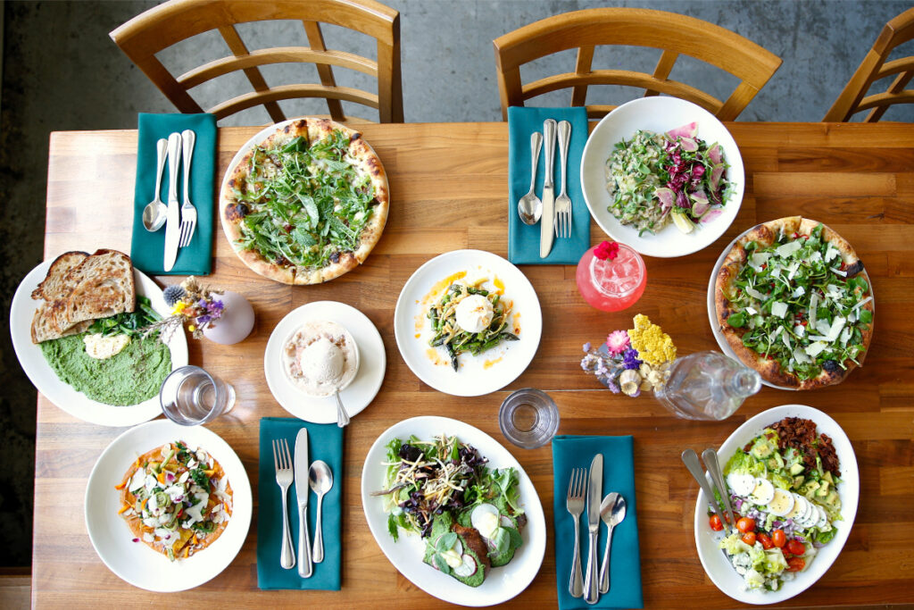Cafe Flora table spread