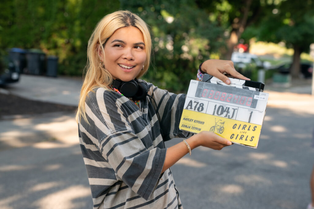 Director Hayley Kiyoko on the set of her film GIRLS LIKE GIRLS, a Focus Features release. Credit: Dan Power / © 2026 FOCUS FEATURES LLC