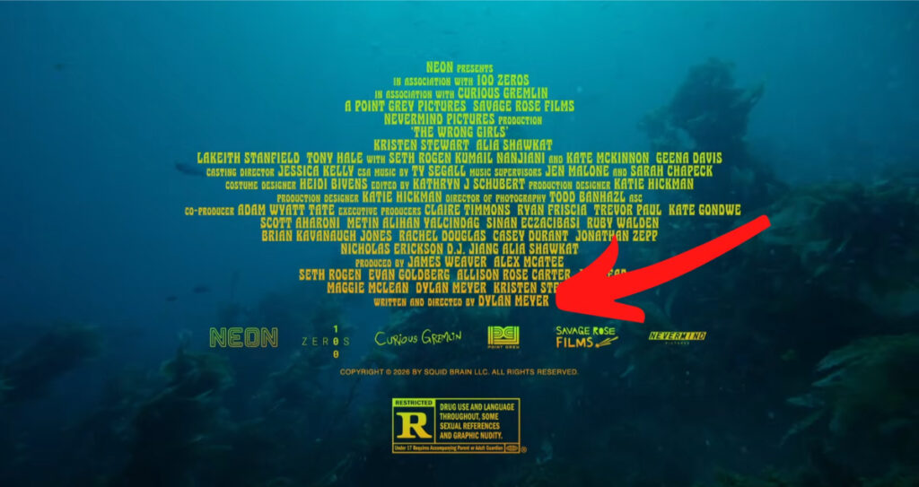 screen shot of the credits for the wrong girls