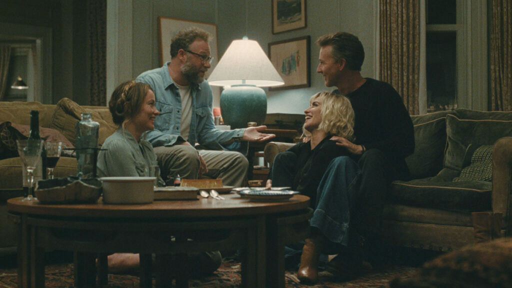 (L-R) Olivia Wilde, Seth Rogen, Penélope Cruz, Edward Norton Credit: Courtesy of A24