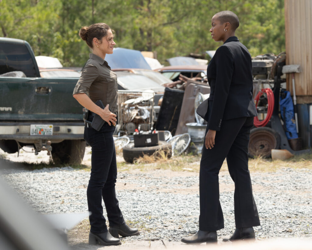 Bevin Bru and Sasheer Zamata in ‘R.J. Deceker.’ Photo by Disney/Dana Hawley
