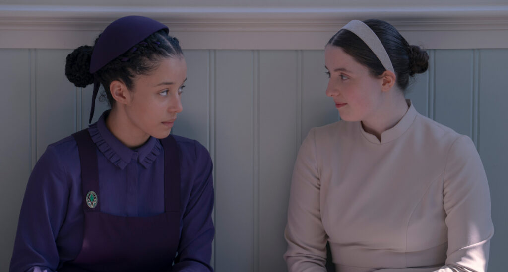 Chase Infiniti and Mattea Conforti in “The Testaments.” Photo courtesy of Hulu