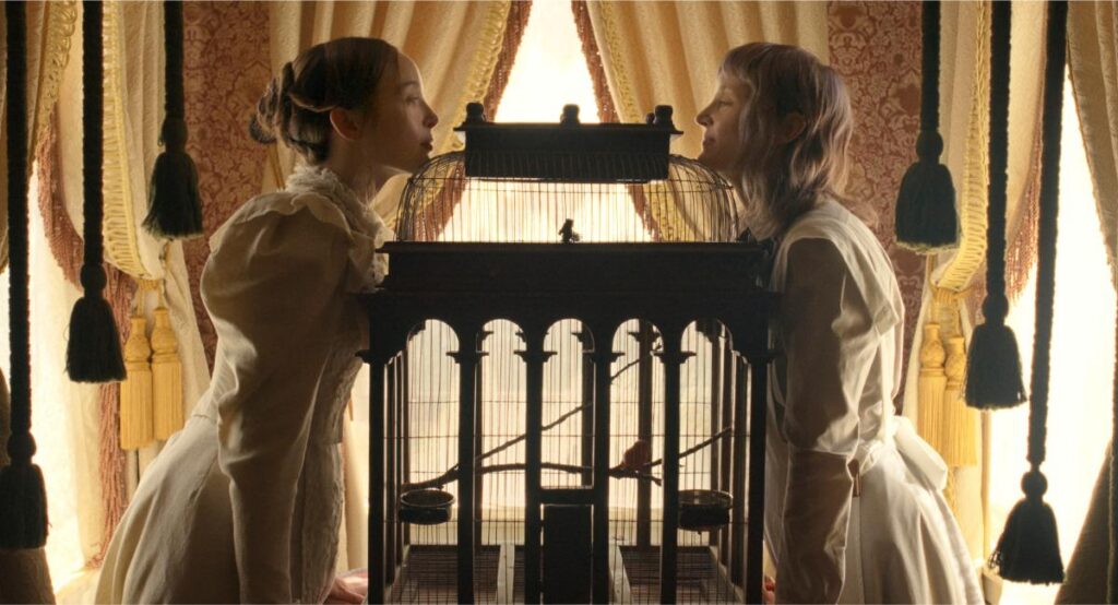 Ella Beatty and Vicky Krieps in ‘Monster: The Lizzie Borden Story.’ Photo courtesy of Netflix 