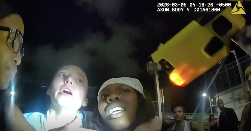 Body Cam footage of Paige Bueckers & Arike Ogunbowale video still. Photo courtesy of Miami-Dade Police Department. Still via California Post